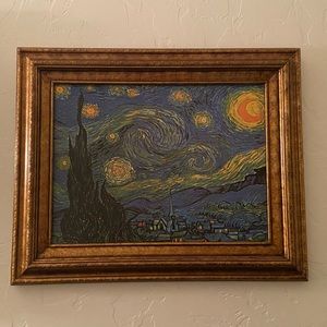 Van Gogh framed canvas, set of 3